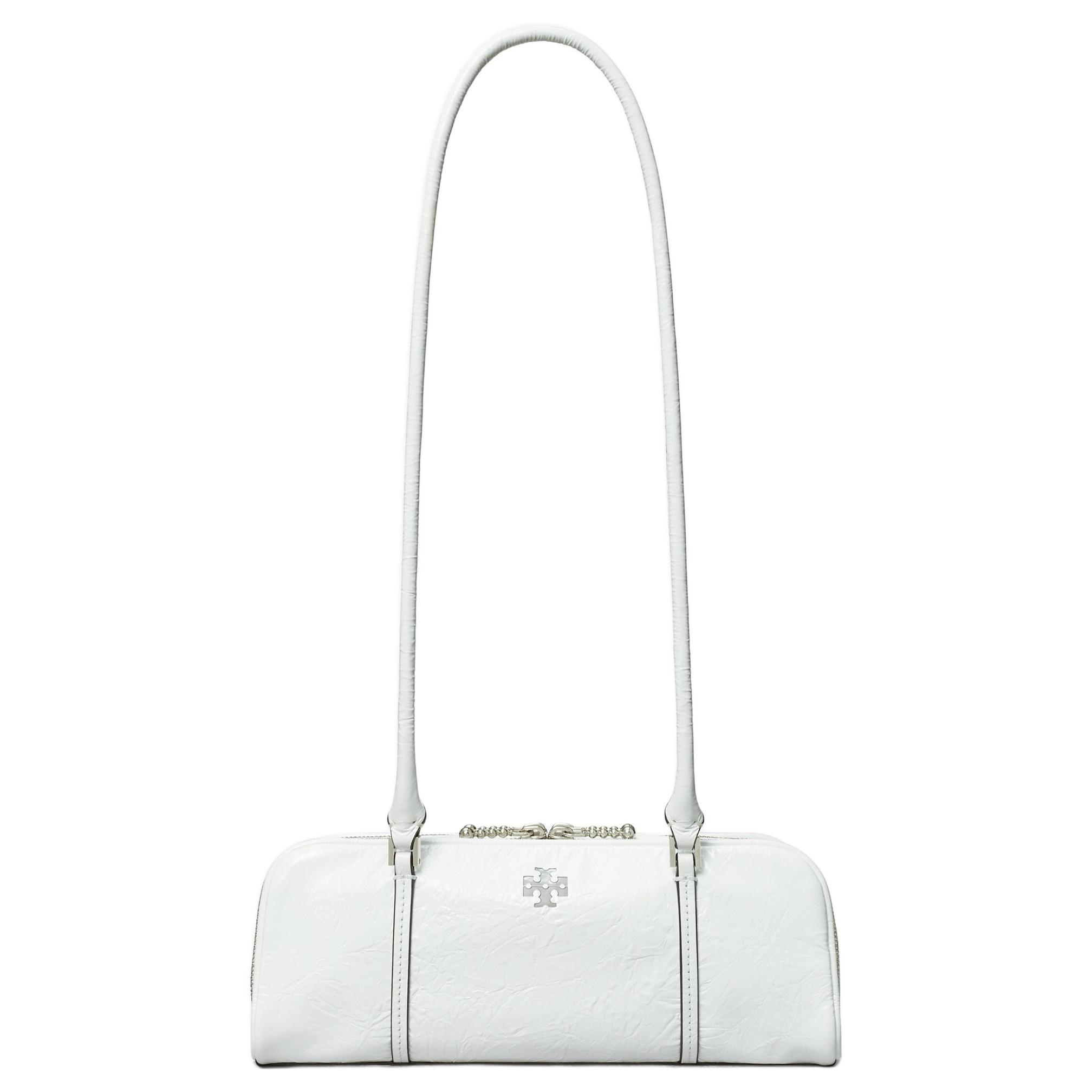 

TORY BURCH Кожаная сумка через плечо с эффектом креке белая