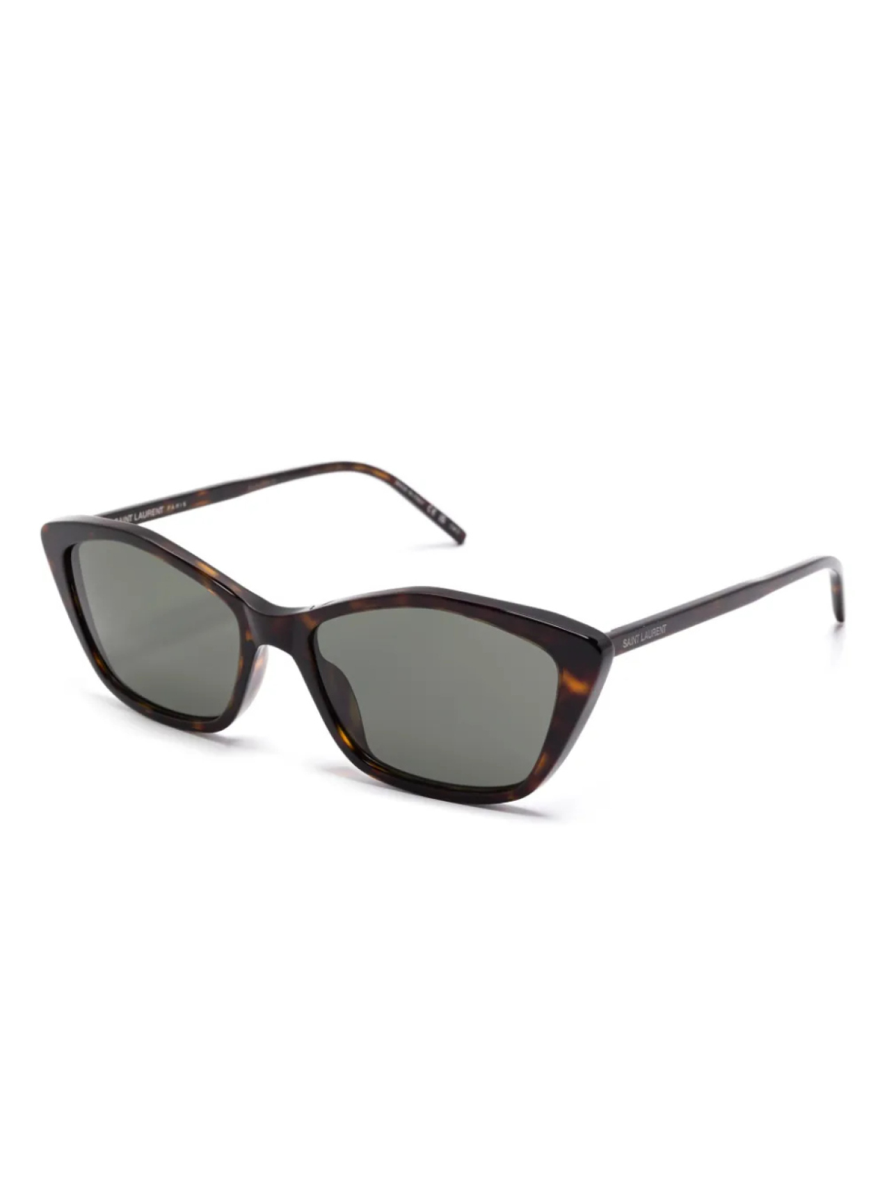 Солнцезащитные очки Saint Laurent Eyewear в геометрической оправе, коричневый — фото 2