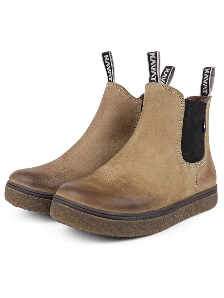 Ботинки из велюровой кожи, KAVAT, taupe