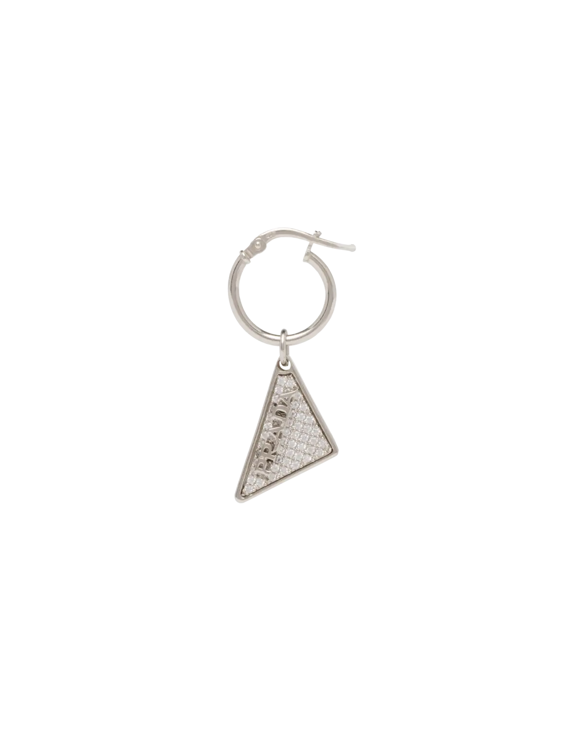

Серьга-подвеска с кристаллами и логотипом Prada, серебряный