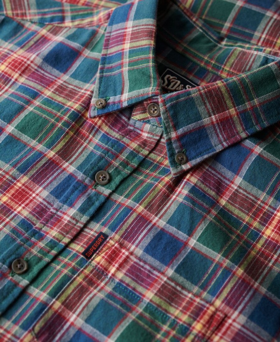 Клетчатая рубашка Superdry Regular fit Button Up Shirt, разноцветный — фото 3