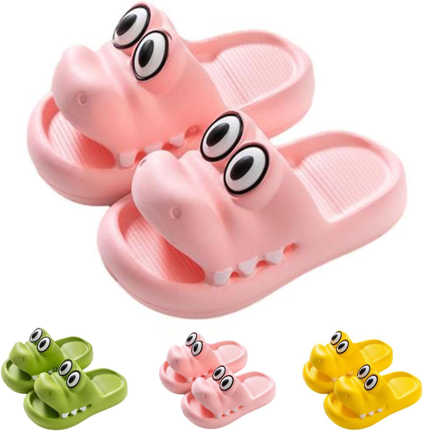 

Мультяшные крокодильи шлепанцы для женщин и мужчин, тапочки с открытым носком, оригинальные пляжные сандалии с толстой подошвой (5.5-6(230 мм), зеленые) Znel