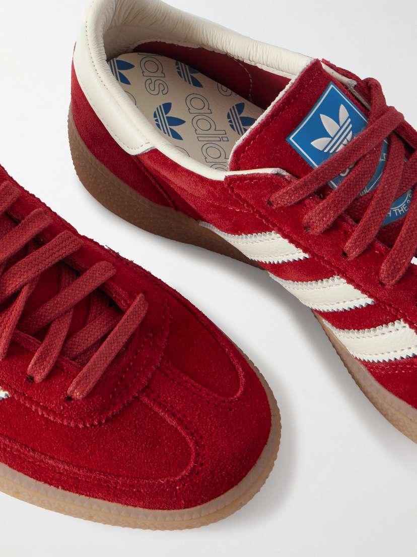 Гандбольные замшевые кроссовки с кожаной отделкой Adidas Originals, красный — фото 4
