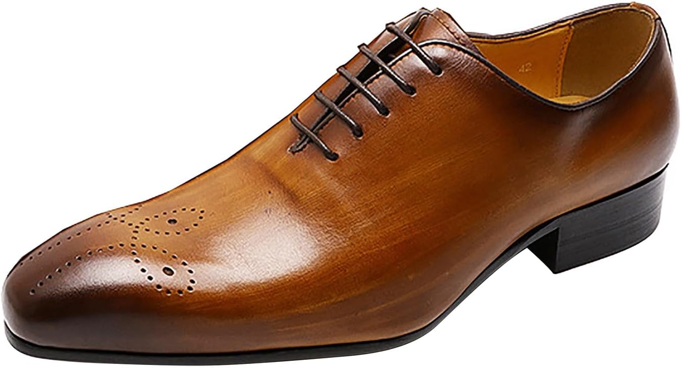 

Мужские оксфорды Santimon, официальная обувь из натуральной кожи, ручной работы, дерби, повседневные броги, оксфорды, смокинговая модная обувь для прогулок для мужчин, коричневый