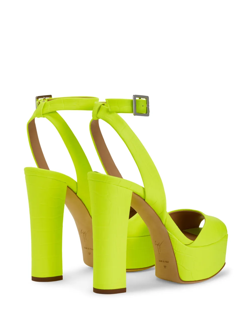 Сандалии Betty 120 мм с крокодиловым принтом Giuseppe Zanotti, желтый — фото 3