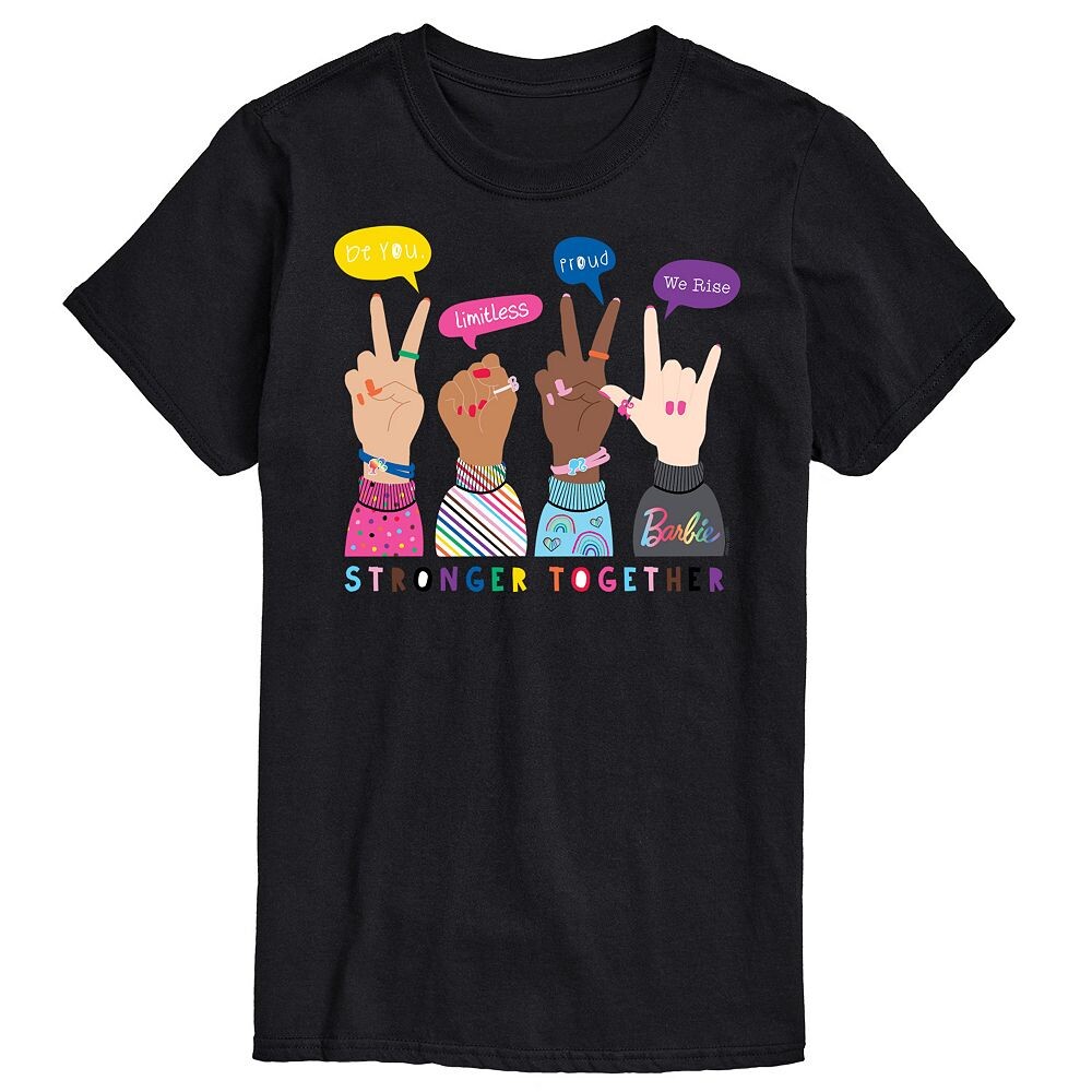 

Мужская футболка с рисунком Barbie Pride Doodle Hands Licensed Character, черный