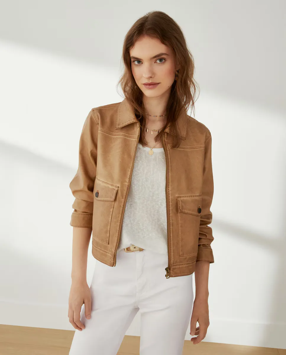 

Куртка с кожаным эффектом Southern Cotton, цвет 730 Camel