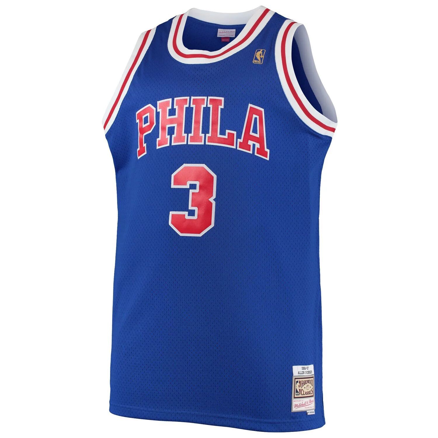 

Мужская майка Mitchell & Ness Allen Iverson Royal Philadelphia 76ers Big & Tall Hardwood Classics Swingman Джерси