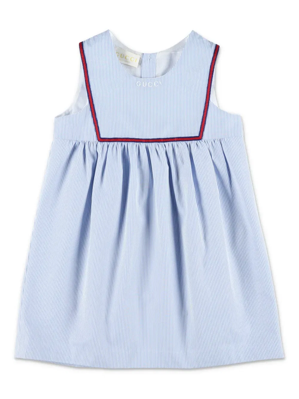 Вышитое полосатое платье Gucci Kids, синий