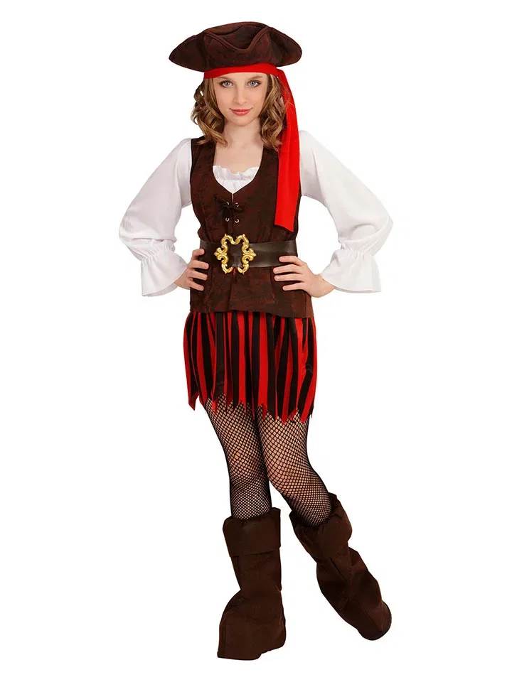 Костюм пиратки, Carnival Party, белый/черный/красный — фото 3