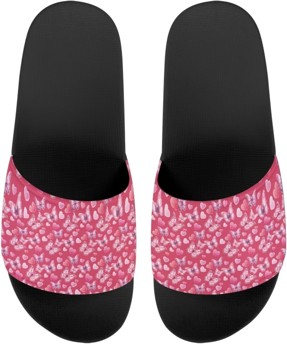 

Унисекс слайд-сандалии JoyLamoria с принтом, домашние тапочки для ванной, повседневная обувь на плоской подошве для мужчин и женщин, Love Butterfly