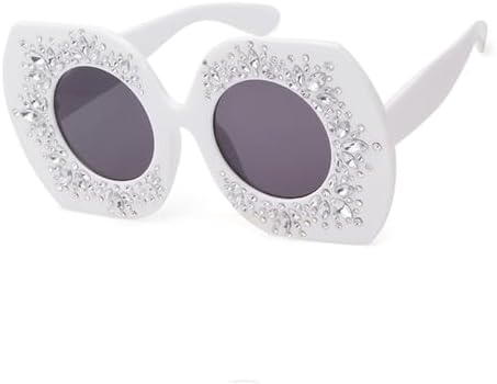 

Винтажные шестиугольные солнцезащитные очки для женщин, увеличенного размера, с градиентным переходом цвета (красный и синий), со стразами, защита от ультрафиолета UV400 MTZJH, C5