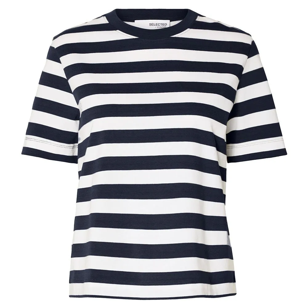 

Футболка Selected Essential Striped Boxy, разноцветный