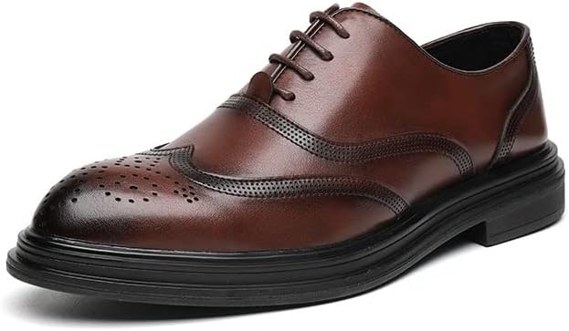 

Мужские туфли EVSER Oxford на шнуровке, броги с тиснением, крыловидный носок, лоскутная отделка, искусственная кожа PU, каблук-блок, противоскользящая резиновая подошва, устойчивая к скольжению, для выпускного (Цвет: коричневый, Размер: 9)