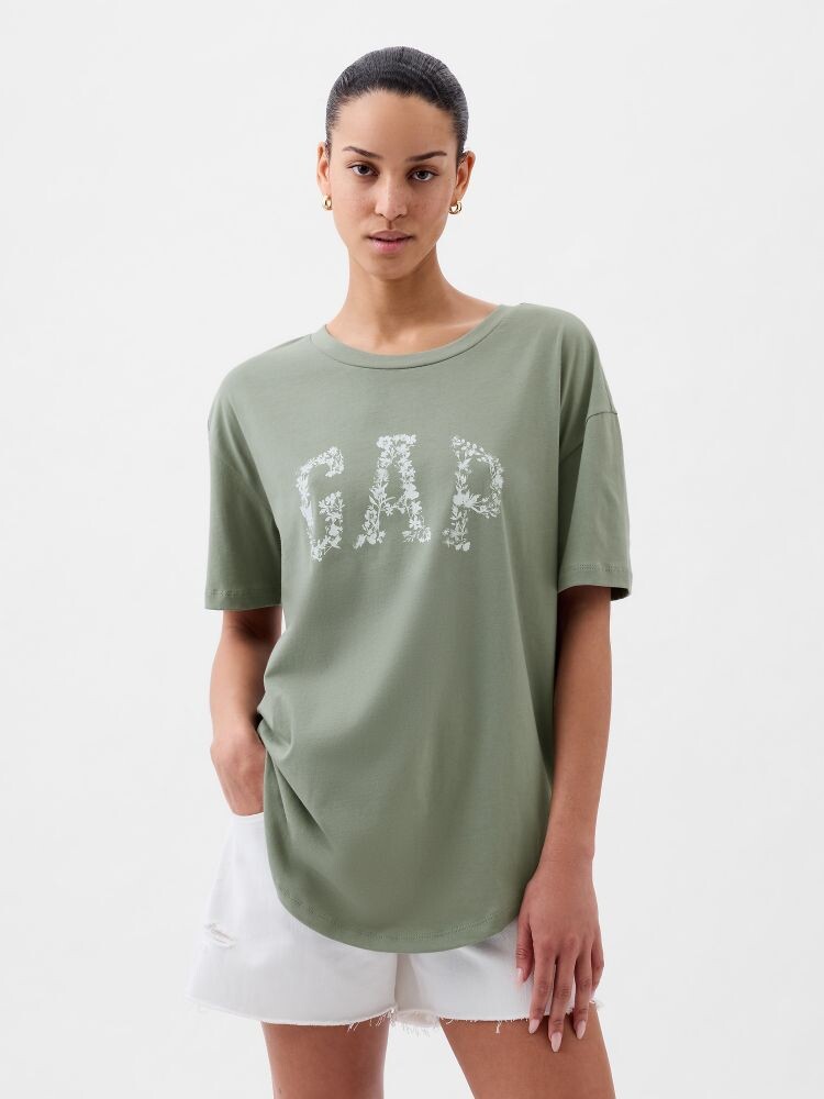 

Футболка оверсайз с логотипом Gap, зеленый