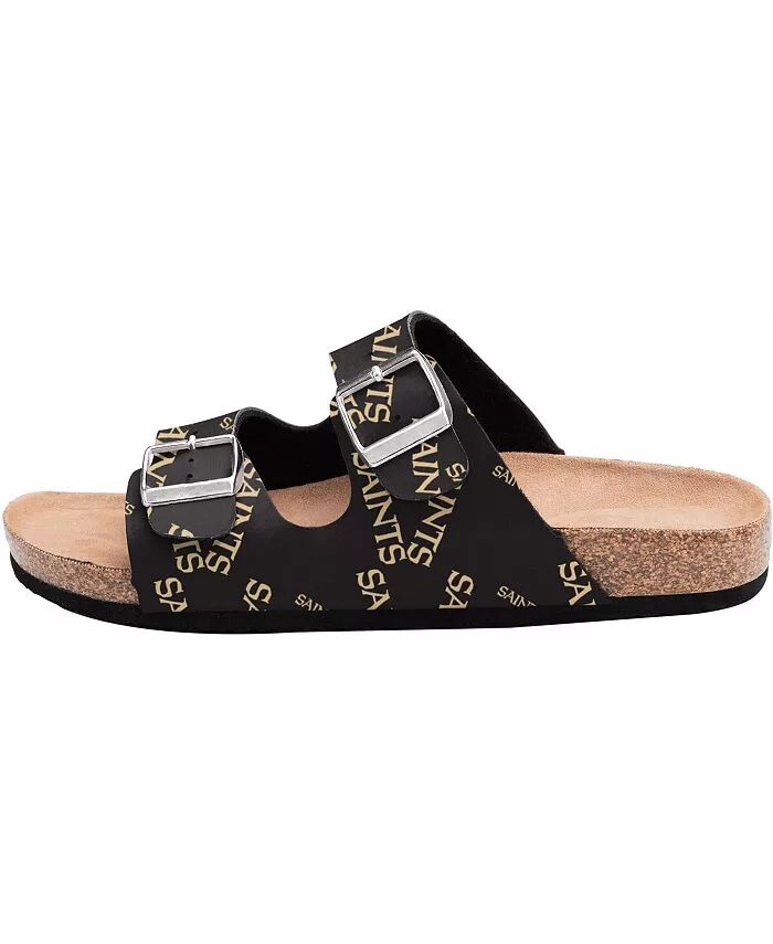 Женские сандалии New Orleans Saints Mini Print с двумя пряжками FOCO