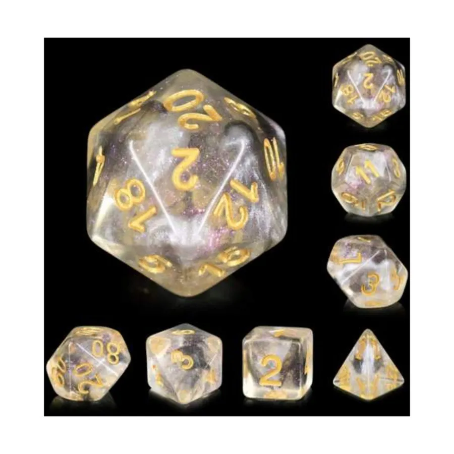 

Набор Poly — Sky Haze с золотом (7), Dice Sets - Resin/Acrylic - Rainbow & Multi-Colored (Foam Brain Games)
