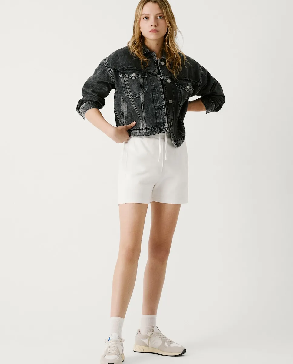 

Женские плюшевые шорты с регулируемой талией Pepe Jeans, белый