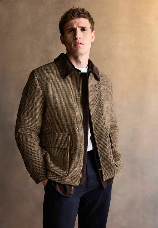 Куртка Regular Fit Signature Harris Tweed Light Jacket Next, коричневый — фото 2