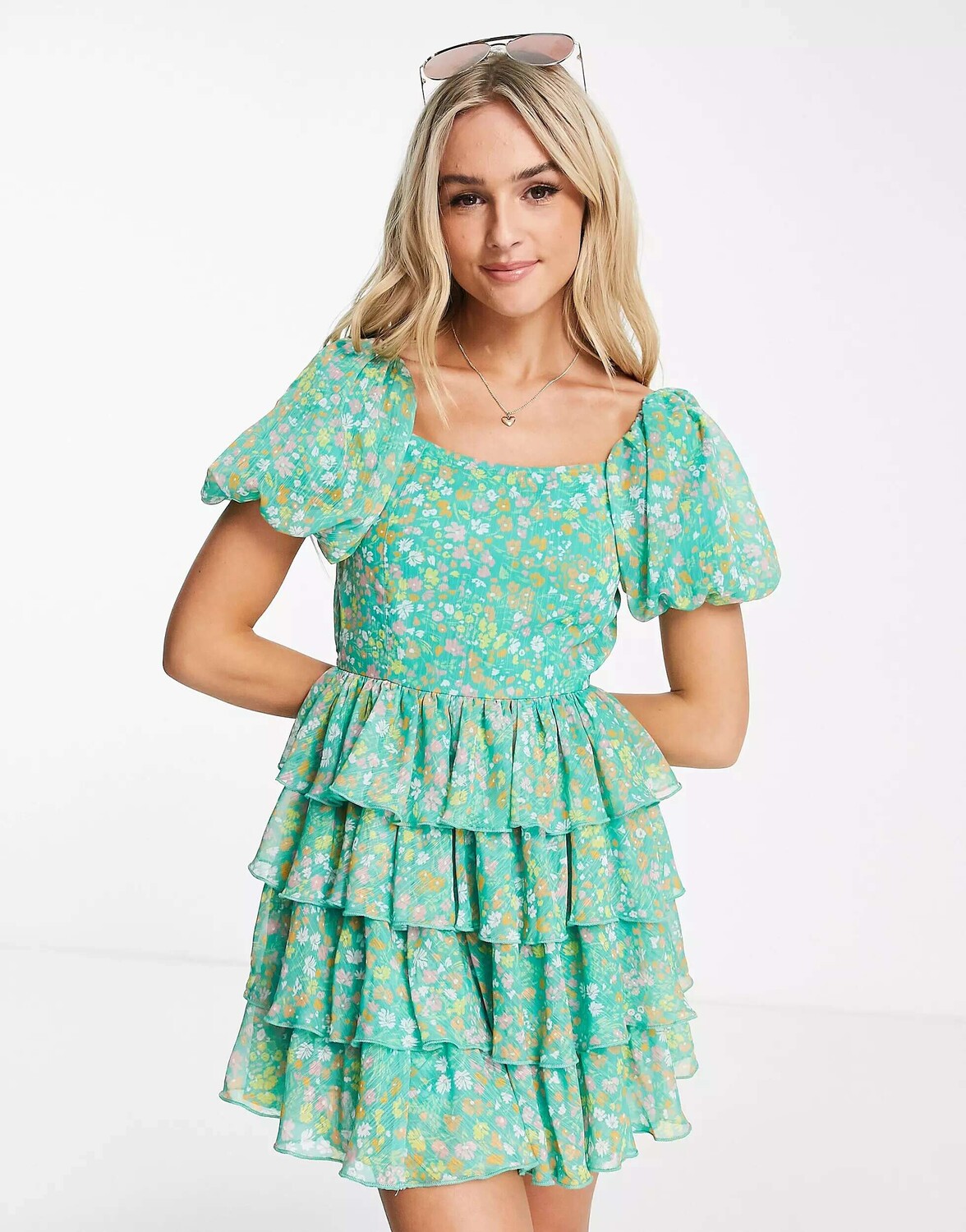 

Разноцветное шифоновое мини-платье Miss Selfridge Festival Rara