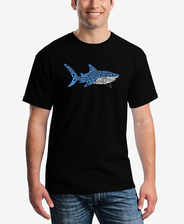 

Мужская футболка Daddy Shark Word Art с коротким рукавом LA Pop Art, черный