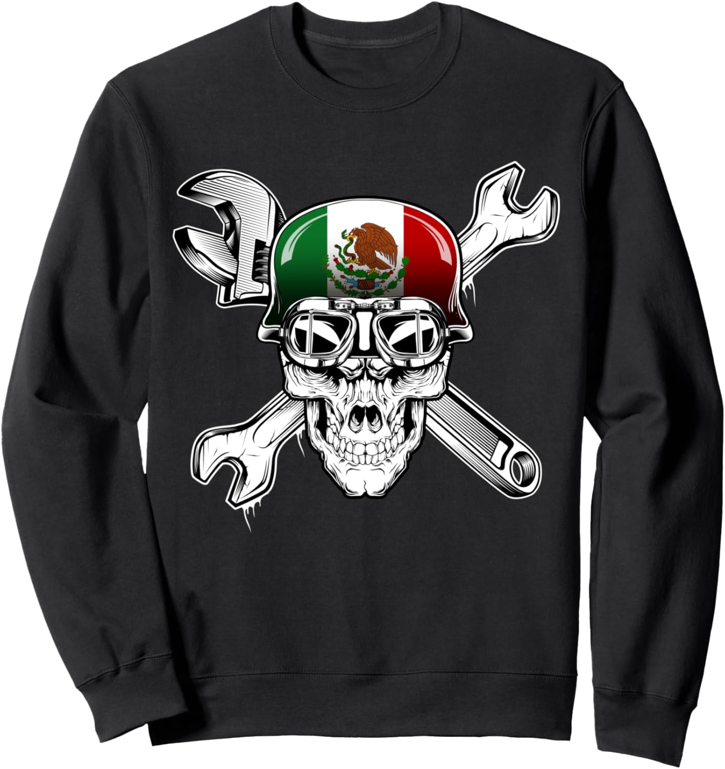 

Мексиканский байкерский череп, мотоциклетный флаг, мексиканская толстовка Mexican Bikers, черный