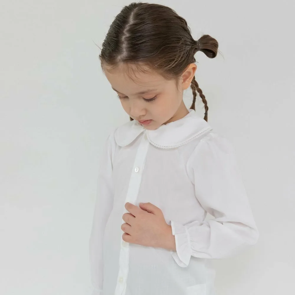 Блузка с круглым воротником и кружевом пико Branshes, off white