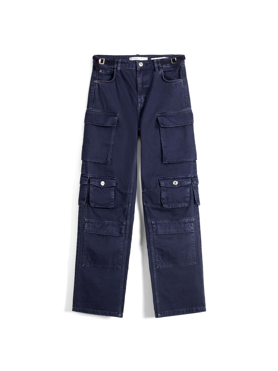 

Брюки-карго Bershka Loose fit Cargo Pants, индиго