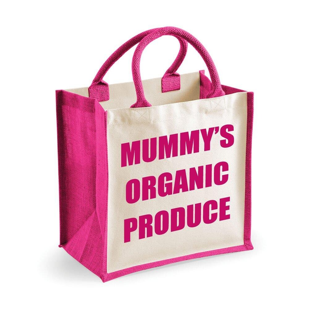 

Средняя джутовая сумка Mummy's Organic Produce Pink Bag 60 SECOND MAKEOVER, розовый