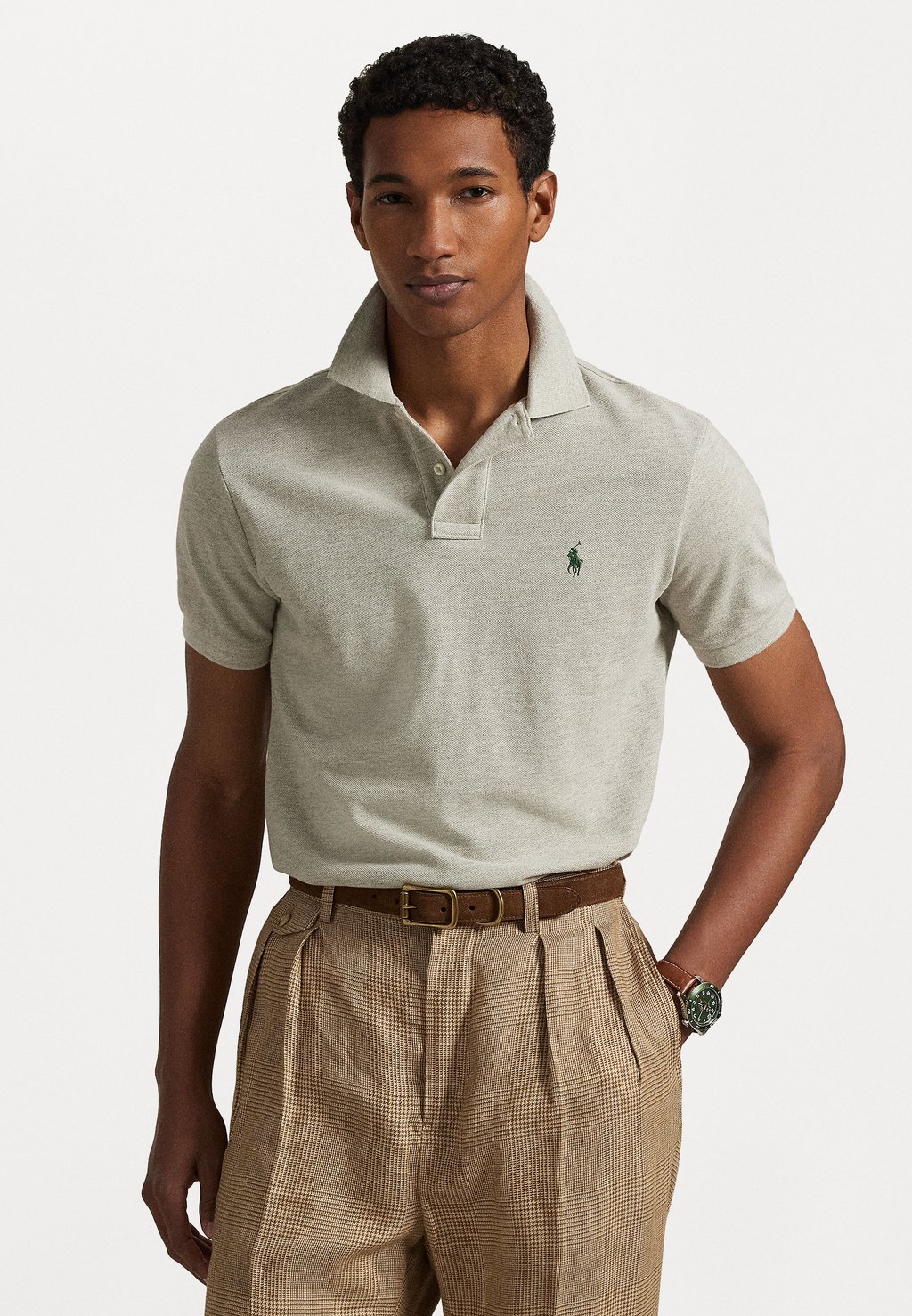 

Рубашка поло THE ICONIC MESH POLO SHIRT Polo Ralph Lauren, светло-серый