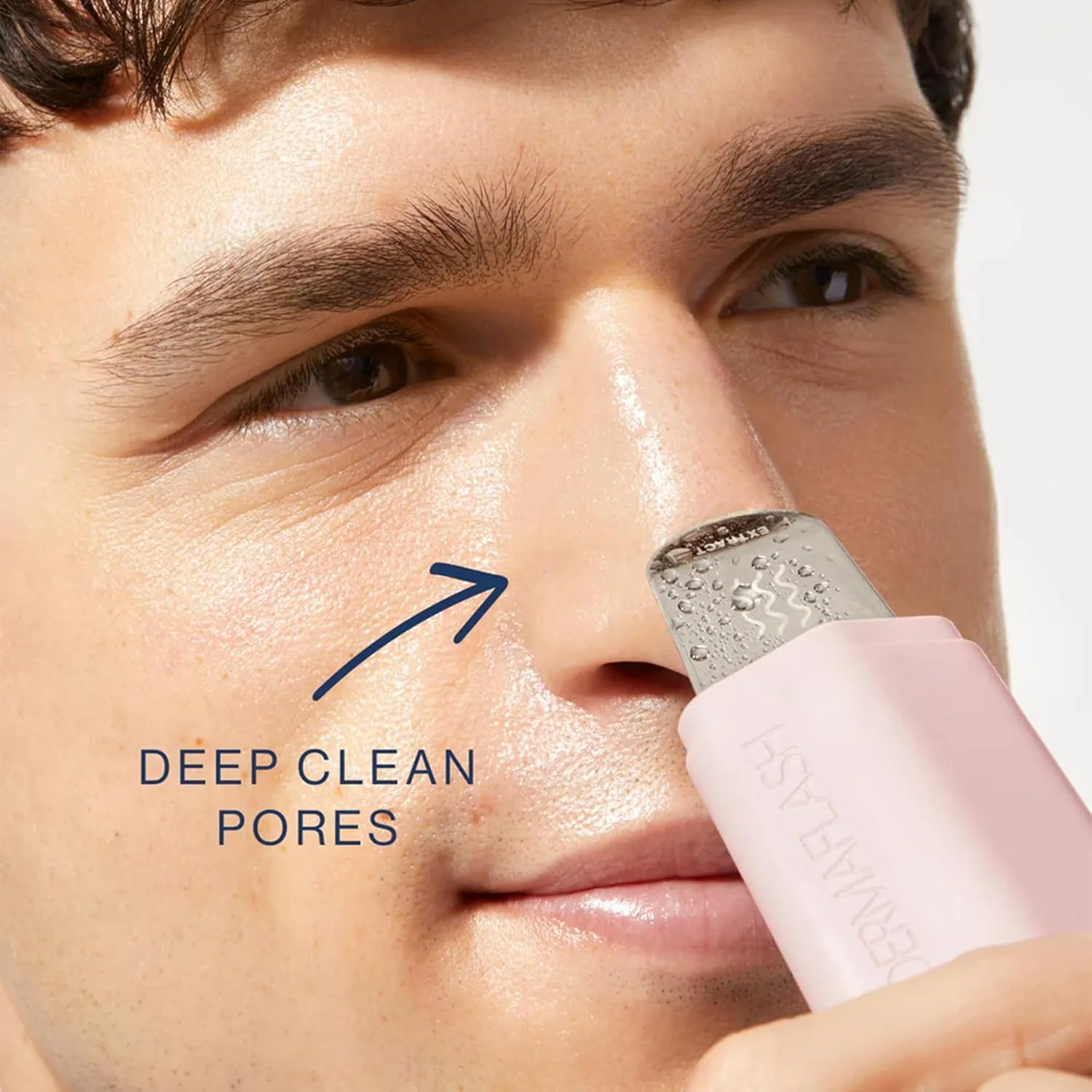 Ультразвуковой прибор для ухода за кожей DERMAFLASH DERMAPORE+, 2-в-1: очиститель пор и инфузионный прибор для ухода за кожей, цвет румян., Blush — фото 4