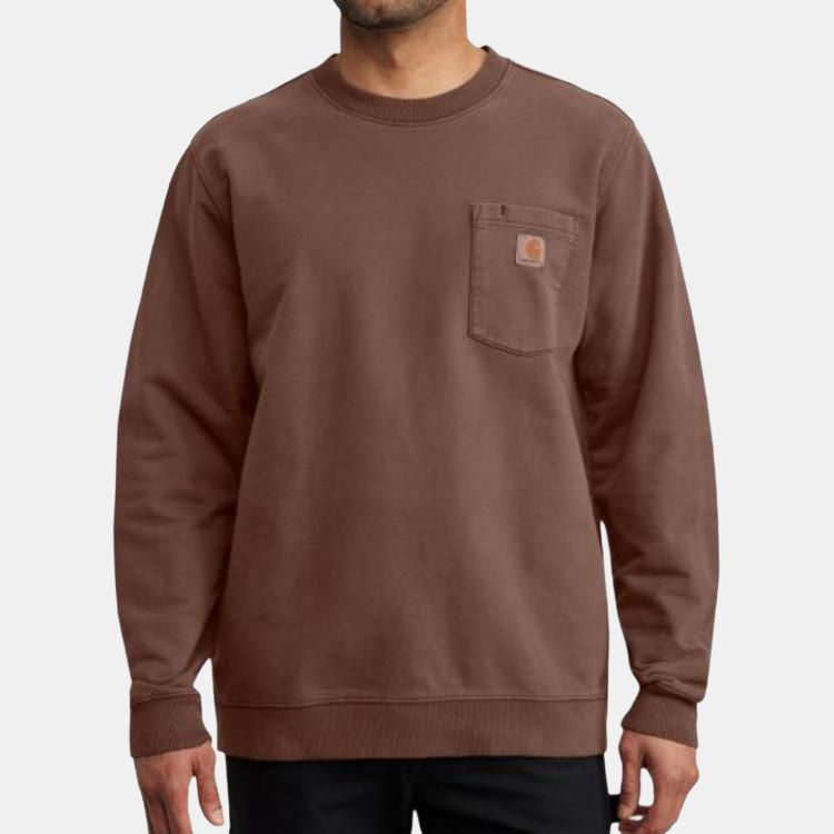 

Французский флисовый свитшот с карманом Unisex Carhartt, Dark Umber