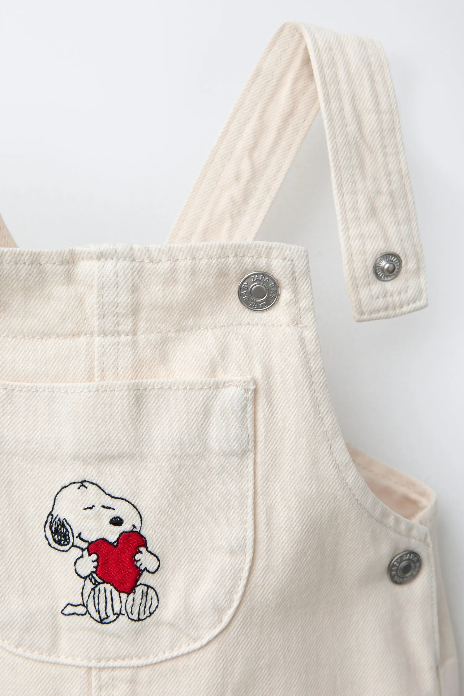 Комбинезон из саржи snoopy peanuts Zara, экрю — фото 3