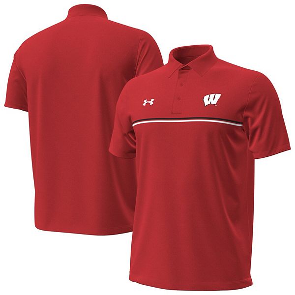 

Мужская красная поло wisconsin badgers performance drive chest stripe Under Armour