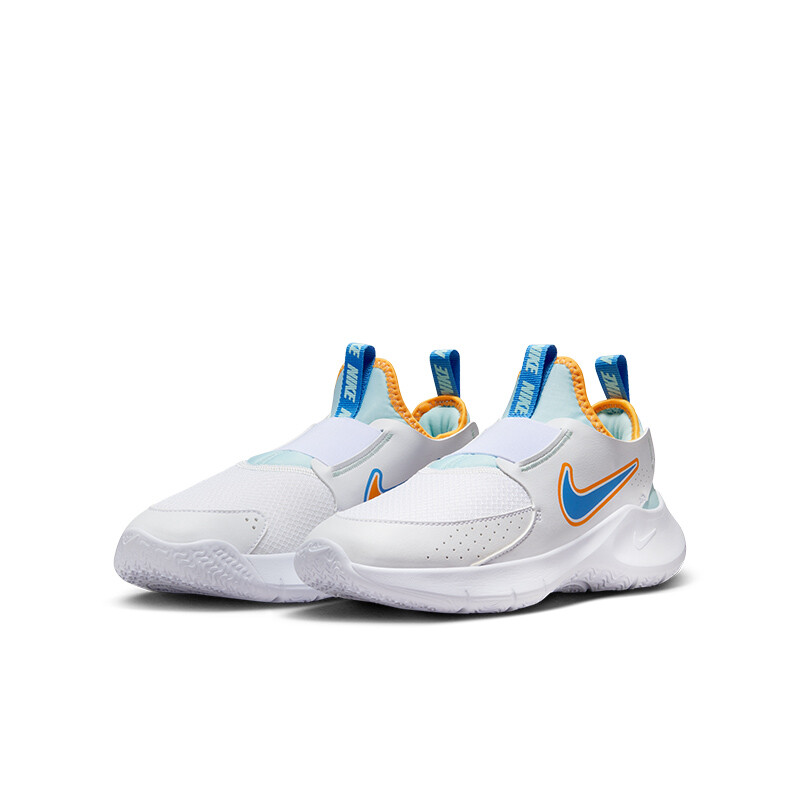 Кроссовки Flex Runner Kids Детские низкие белые/синие/оранжевые Nike, белый — фото 3