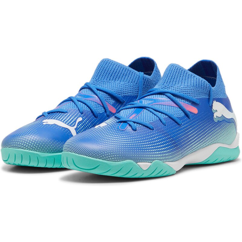 Бутсы для мини-футбола Future 7 Match It + Mid JR Puma, цвет bluemazing-puma white-electric peppermint — фото 3