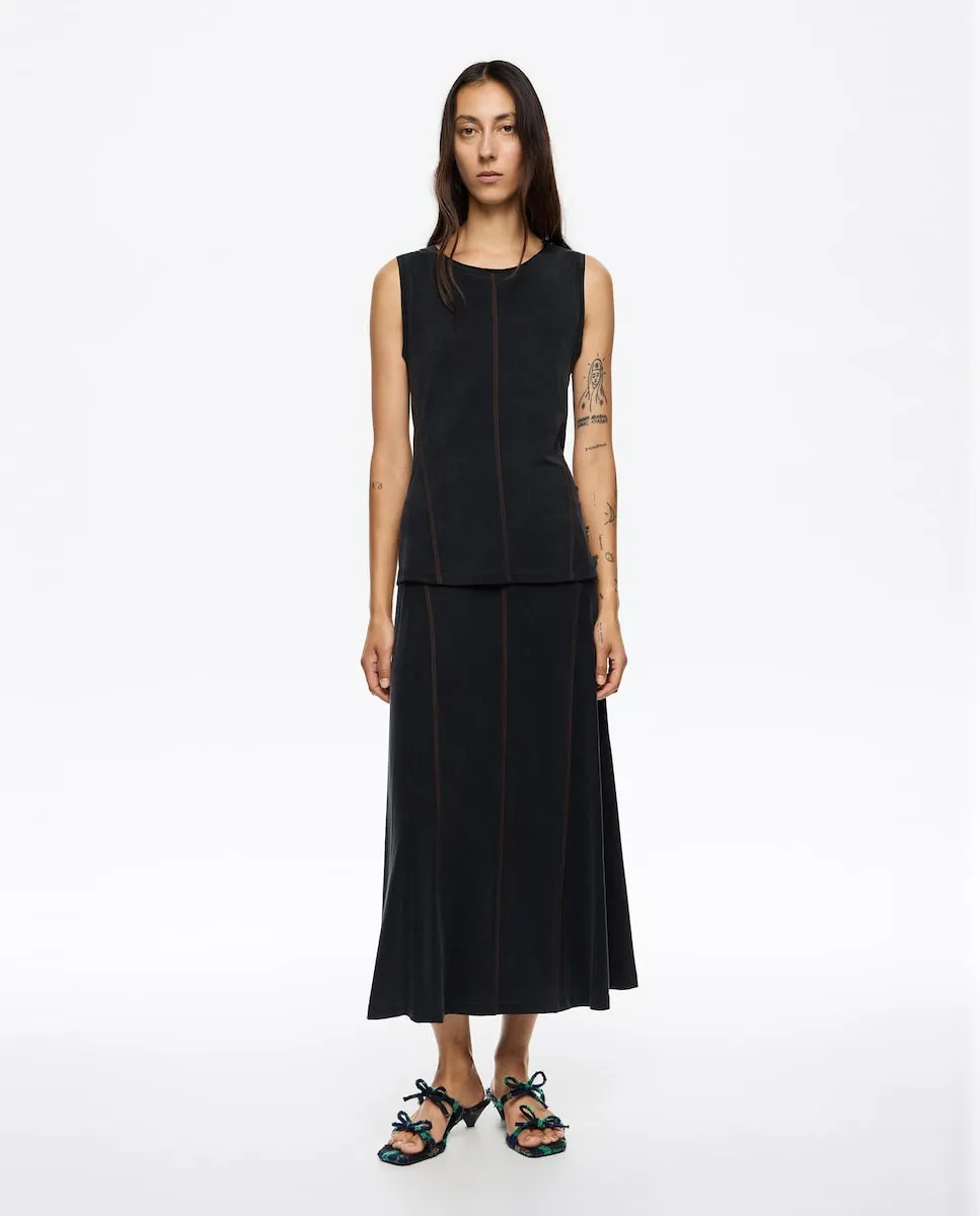 

Выстиранная черная юбка А-силуэта купро Bimba y Lola