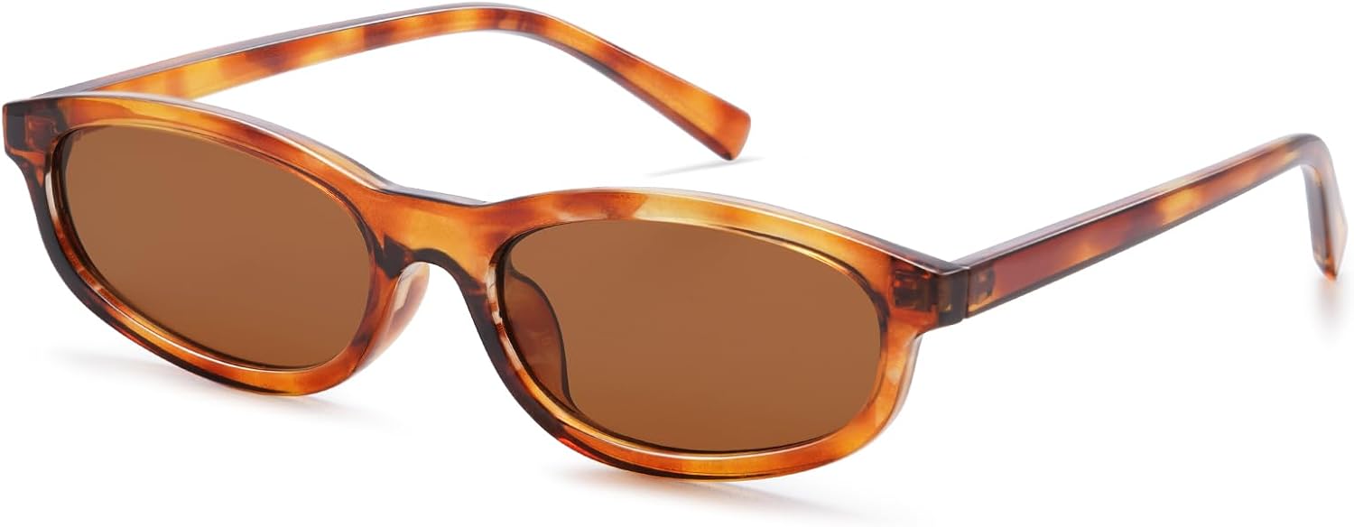 

Ретро-солнцезащитные очки прямоугольной формы для женщин, модные маленькие очки в стиле 90-х, винтажные узкие прямоугольные оправы GM9602 GIGIMOTTE, Tortoise Frame / Brown Lens