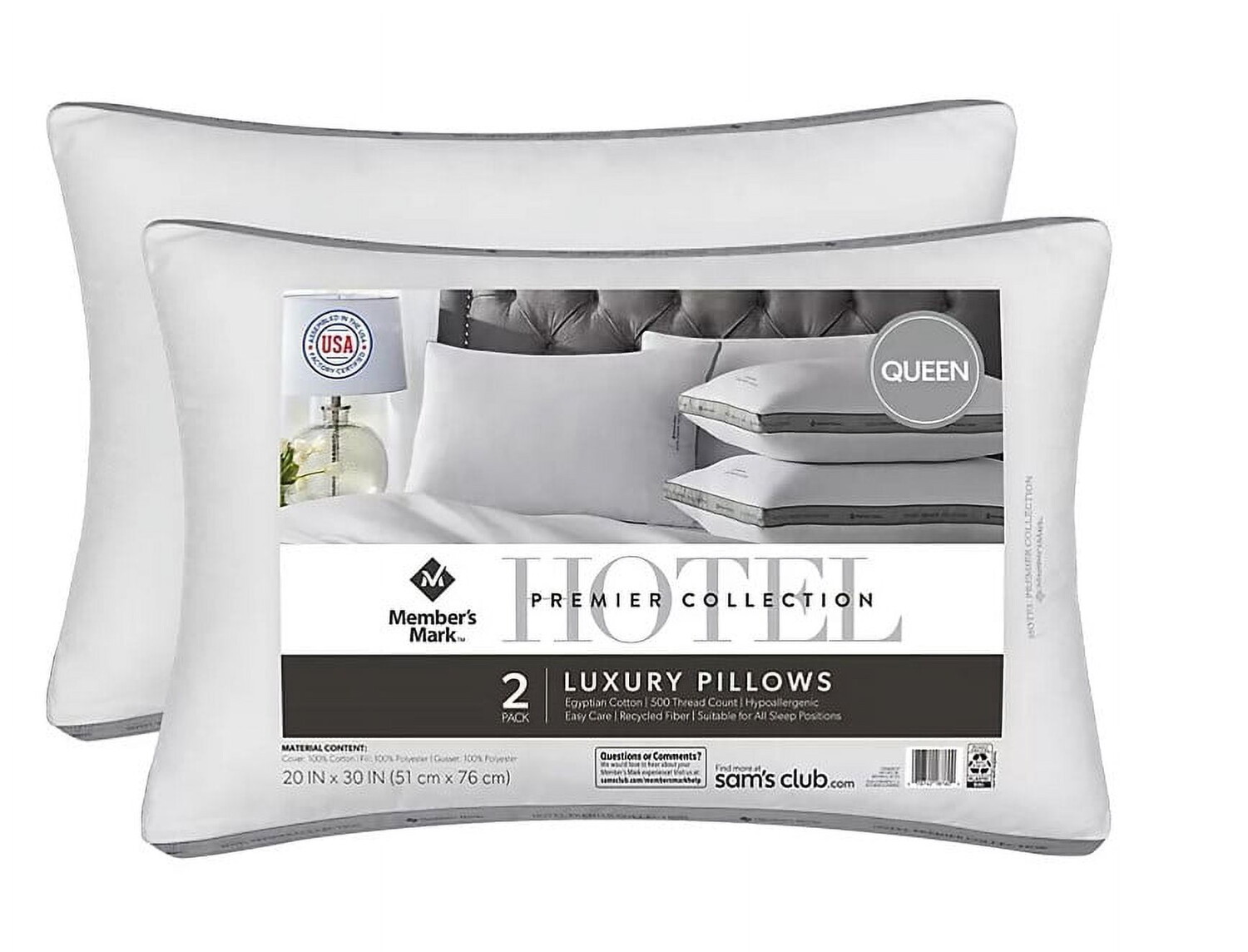 

Подушки Hotel Premier Collection Queen-Size, белый