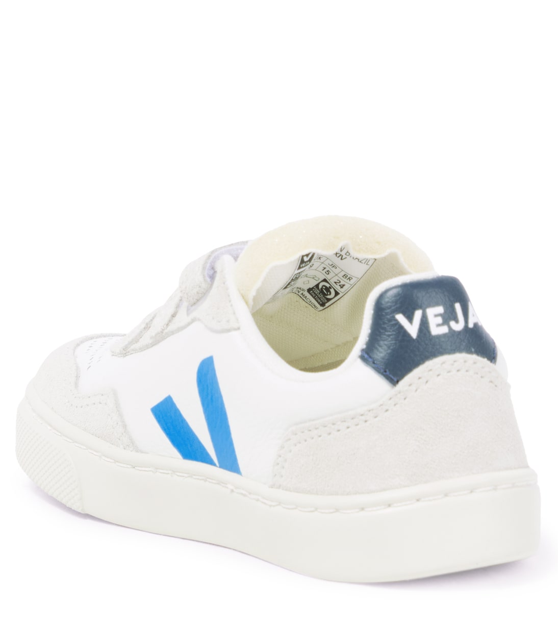 кроссовки из кожи с отделкой из замши V-90 Veja Kids, Extra-White_Egee — фото 3