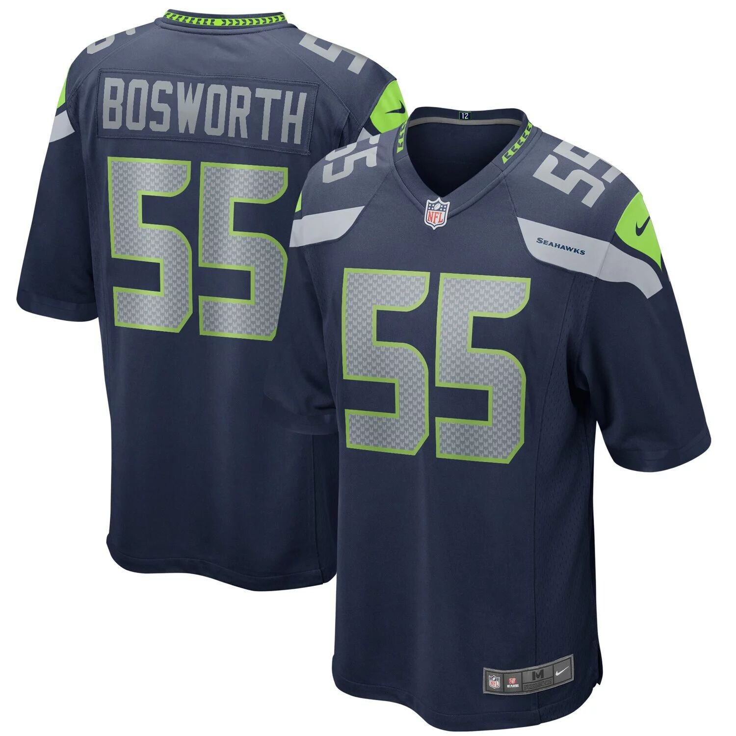 

Мужская майка игрока в отставке Брайана Босворта College Navy Seattle Seahawks Game Nike