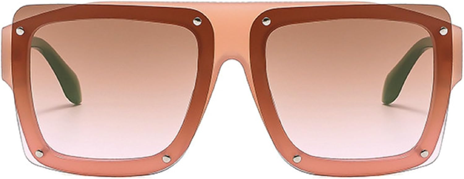 

Модные повседневные квадратные солнцезащитные очки для женщин и мужчин в стиле ретро с заклепками, роскошный дизайн, разноцветные линзы, защита от УФ-излучения UV400 N45 mincl, C6