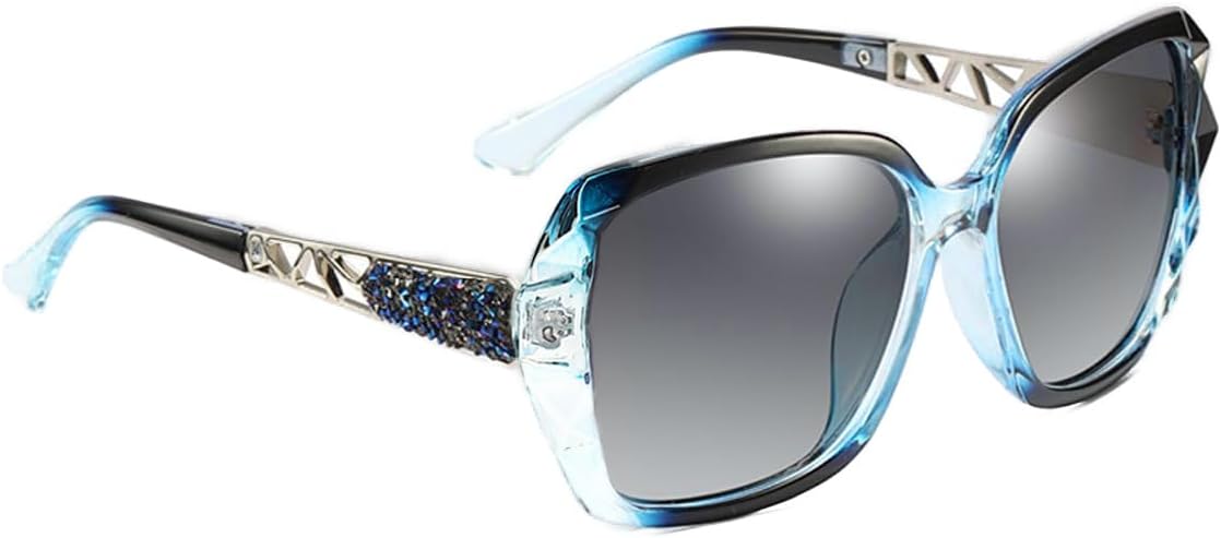 

Женские солнцезащитные очки увеличенного размера с градиентным переходом цвета, металлическая оправа с кристаллами, защита от УФ-излучения UV400, доступны в черном, розовом и синем цветах Generic, Blue