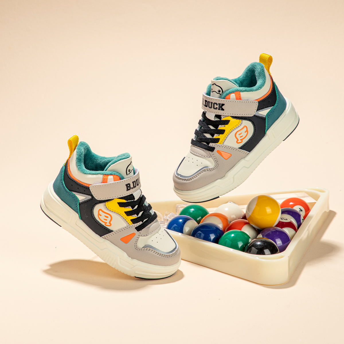 B.Duck Желтые термо High top детские скейтбординг кроссовки для детей 3-7 лет — фото 3