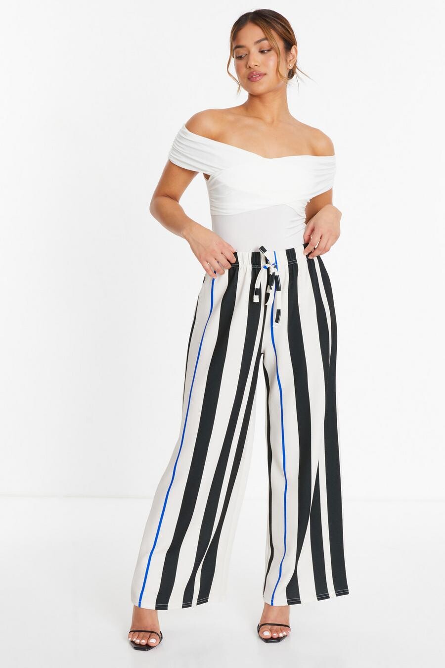 

Маленькие белые полосатые брюки QUIZ Clothing