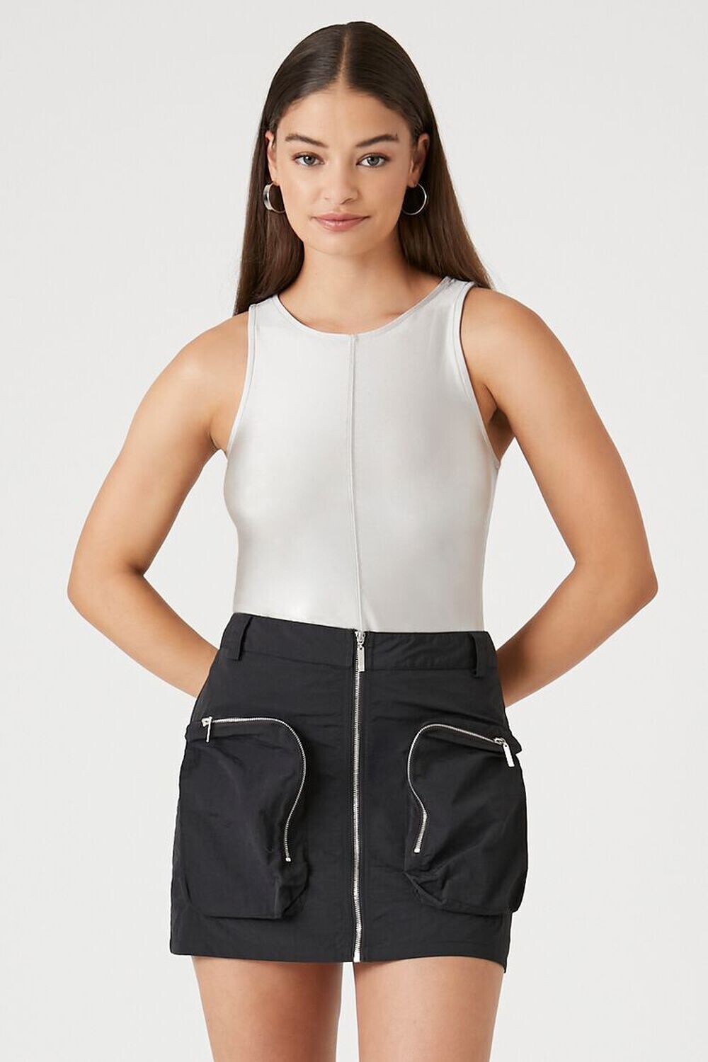 

Мини-юбка карго Forever 21, черный