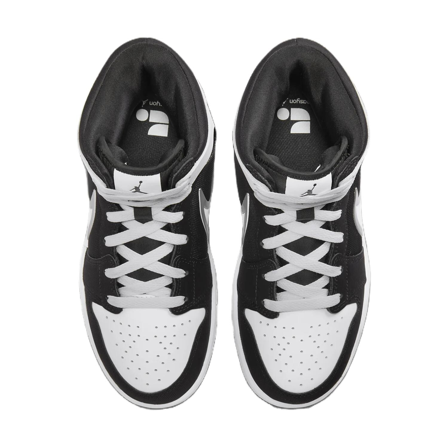 1 Детские баскетбольные кроссовки GS Mid-top Черные/белые Jordan, белый — фото 4