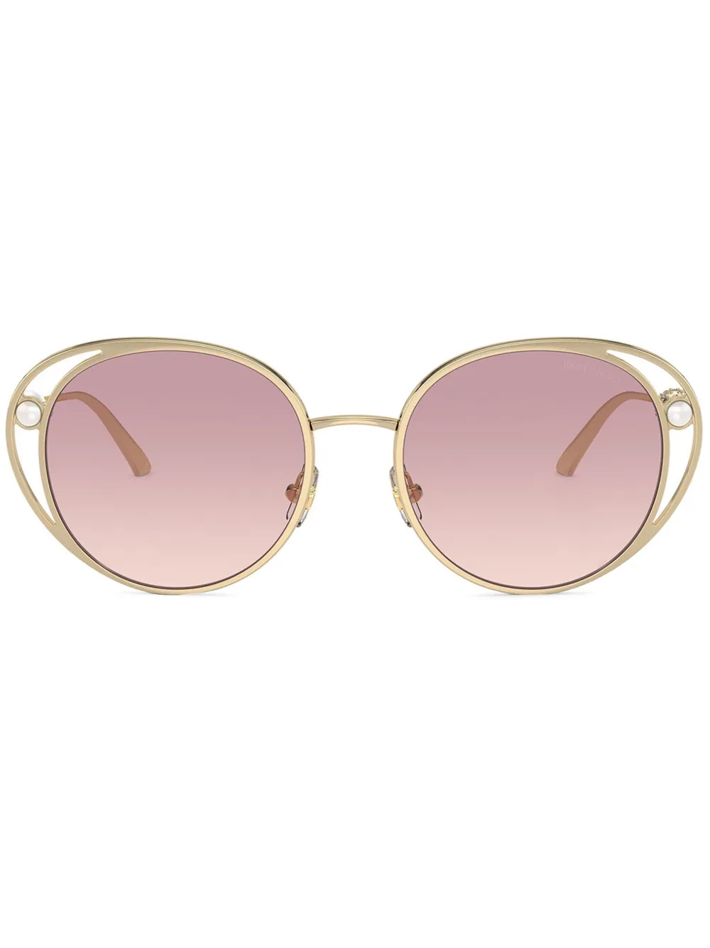

Солнцезащитные очки в круглой оправе Jimmy Choo Eyewear, золотой