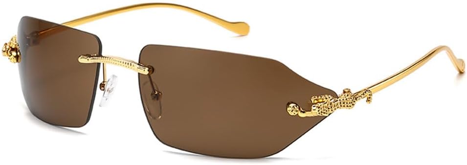 

MUTYNE Модные женские металлические солнцезащитные очки «кошачий глаз», мужские солнцезащитные очки с леопардовым принтом и в стиле стимпанк. Модные и универсальные очки, Gold Brown