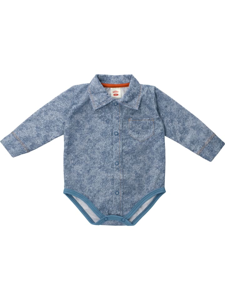 

Makoma Боди с длинными рукавами в джинсовом стиле, синего цвета